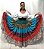 Saia Longa Cigana Modelo Patchwork com 12 metros de roda Azul - Imagem 4