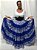 Saia Longa Cigana Modelo Patchwork com 12 metros de roda Azul - Imagem 3