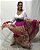 Saia Longa Cigana Modelo Patchwork com 12 metros de roda Rosa - Imagem 3