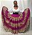 Saia Longa Cigana Modelo Patchwork com 12 metros de roda Rosa - Imagem 4