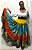 Saia Longa Cigana Modelo Patchwork com 12 metros de roda Amarelo - Imagem 1