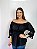 Blusa Modelo Ciganinha Ombro a Ombro Moda Luxo Preto - Imagem 1