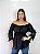 Blusa Modelo Ciganinha Ombro a Ombro Moda Luxo Preto - Imagem 4