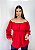 Blusa Modelo Ciganinha Ombro a Ombro Moda Luxo Vermelho - Imagem 4