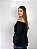 Blusa Modelo Ciganinha Ombro a Ombro Moda Luxo Preto - Imagem 2