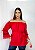 Blusa Modelo Ciganinha Ombro a Ombro Moda Luxo Vermelha - Imagem 2