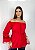 Blusa Modelo Ciganinha Ombro a Ombro Moda Luxo Vermelha - Imagem 3