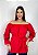 Blusa Modelo Ciganinha Ombro a Ombro Moda Luxo Vermelha - Imagem 1