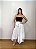 Saia Longa Estilo Boho Chic Modelo Pontas Moda Luxo Branca - Imagem 2