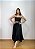 Saia Longa Estilo Boho Chic Modelo Pontas Moda Luxo Preta - Imagem 2