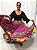 Saia Longa Cigana Modelo Patchwork com 12 metros de roda Rosa - Imagem 3