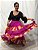 Saia Longa Cigana Modelo Patchwork com 12 metros de roda Rosa - Imagem 4