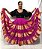 Saia Longa Cigana Modelo Patchwork com 12 metros de roda Rosa - Imagem 3