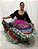 Saia Longa Cigana Modelo Patchwork com 12 metros de roda Rosa - Imagem 3