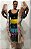 Saia Longa Cigana Modelo Patchwork com 12 metros de roda Amarelo - Imagem 3