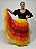 Saia Longa Cigana Modelo Patchwork com 12 metros de roda Degrade - Imagem 1