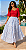 Saia Indiana Boho Chic Bordada - Azul - Imagem 2