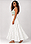 Saia Indiana Boho Chic - Branca com Bordados Verde - Imagem 2