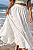 Saia Indiana Boho Chic - Branca com Bordados Verde - Imagem 4