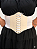 Corset Espartilho Corselet Corpete Brilhoso Cinta Modeladora Branco - Imagem 1