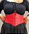 Corset Espartilho Corselet Corpete Brilhoso Cinta Modeladora Vermelho - Imagem 1