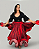 Saia Longa Cigana Modelo 2 Babados com 14 metros de roda Vermelha - Imagem 1