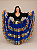 Saia Longa Cigana Modelo Patchwork com 12 metros de roda Azul Escuro - Imagem 3
