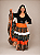 Saia Longa Cigana Modelo Patchwork com 12 metros de roda Laranja - Imagem 3