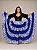 Saia Longa Cigana Modelo Patchwork com 12 metros de roda Azul Escura - Imagem 3