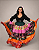 Saia Longa Cigana Modelo Patchwork com 12 metros de roda Laranja - Imagem 1