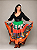 Saia Longa Cigana Modelo Patchwork com 12 metros de roda Laranja - Imagem 1