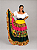 Saia Longa Cigana Modelo Patchwork com 12 metros de roda Amarelo - Imagem 3