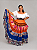 Saia Longa Cigana Modelo Patchwork com 12 metros de roda Laranja - Imagem 4