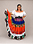 Saia Longa Cigana Modelo Patchwork com 12 metros de roda Branco - Imagem 3