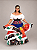 Saia Longa Cigana Modelo Patchwork com 12 metros de roda Branco - Imagem 1