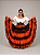 Saia Longa Cigana Modelo Patchwork com 12 metros de roda Laranja - Imagem 3