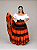 Saia Longa Cigana Modelo Patchwork com 12 metros de roda Laranja - Imagem 4