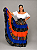 Saia Longa Cigana Modelo Patchwork com 12 metros de roda Laranja - Imagem 2