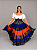 Saia Longa Cigana Modelo Patchwork com 12 metros de roda Laranja - Imagem 1