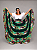 Saia Longa Cigana Modelo Patchwork com 12 metros de roda Verde - Imagem 3
