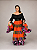 Saia Longa Cigana Modelo Patchwork com 12 metros de roda Laranja - Imagem 2