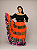 Saia Longa Cigana Modelo Patchwork com 12 metros de roda Laranja - Imagem 3