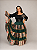 Saia Longa Cigana Modelo Patchwork com 12 metros de roda Verde Escuro - Imagem 4