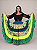 Saia Longa Cigana Modelo Patchwork com 12 metros de roda Verde - Imagem 3