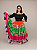 Saia Longa Cigana Modelo Patchwork com 12 metros de roda Laranja - Imagem 2