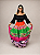 Saia Longa Cigana Modelo Patchwork com 12 metros de roda Laranja - Imagem 4