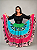 Saia Longa Cigana Modelo Patchwork com 12 metros de roda Azul Claro - Imagem 2