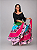 Saia Longa Cigana Modelo Patchwork com 12 metros de roda Azul Claro - Imagem 1