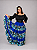 Saia Longa Cigana Modelo Patchwork com 12 metros de roda Azul - Imagem 4