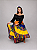 Saia Longa Cigana Modelo Patchwork com 12 metros de roda Amarela - Imagem 1